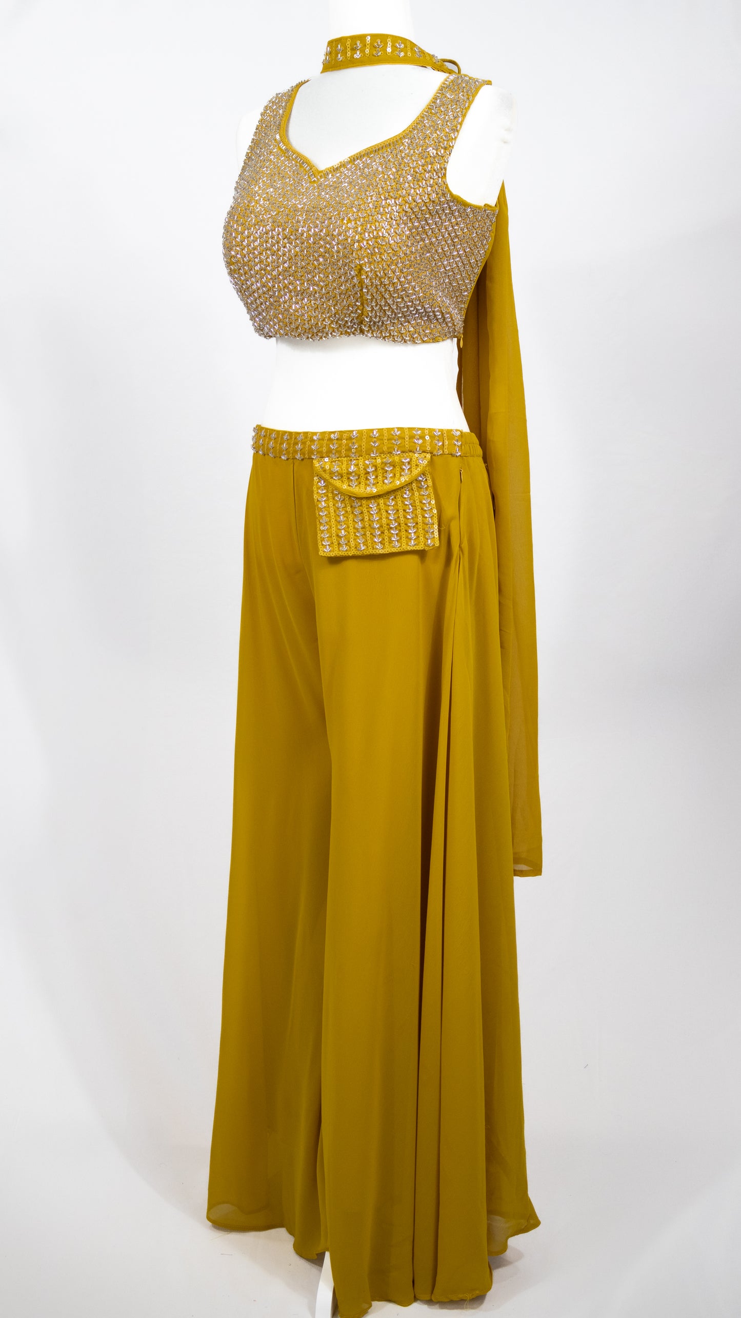 Mustard Yellow Mirror Work Coord Set
