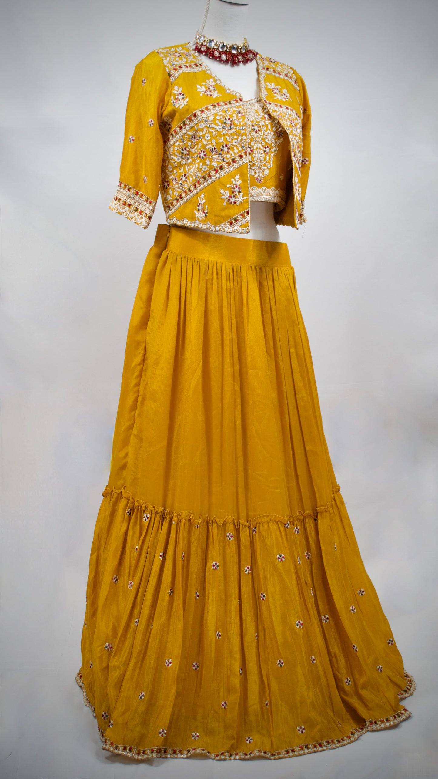 Yellow Lehenga Set with Jacket