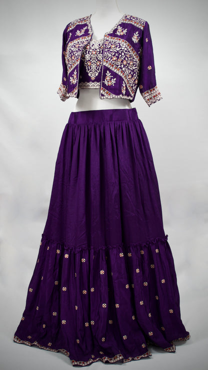 Purple Lehenga Set with Jacket