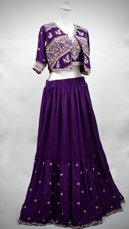 Purple Lehenga Set with Jacket