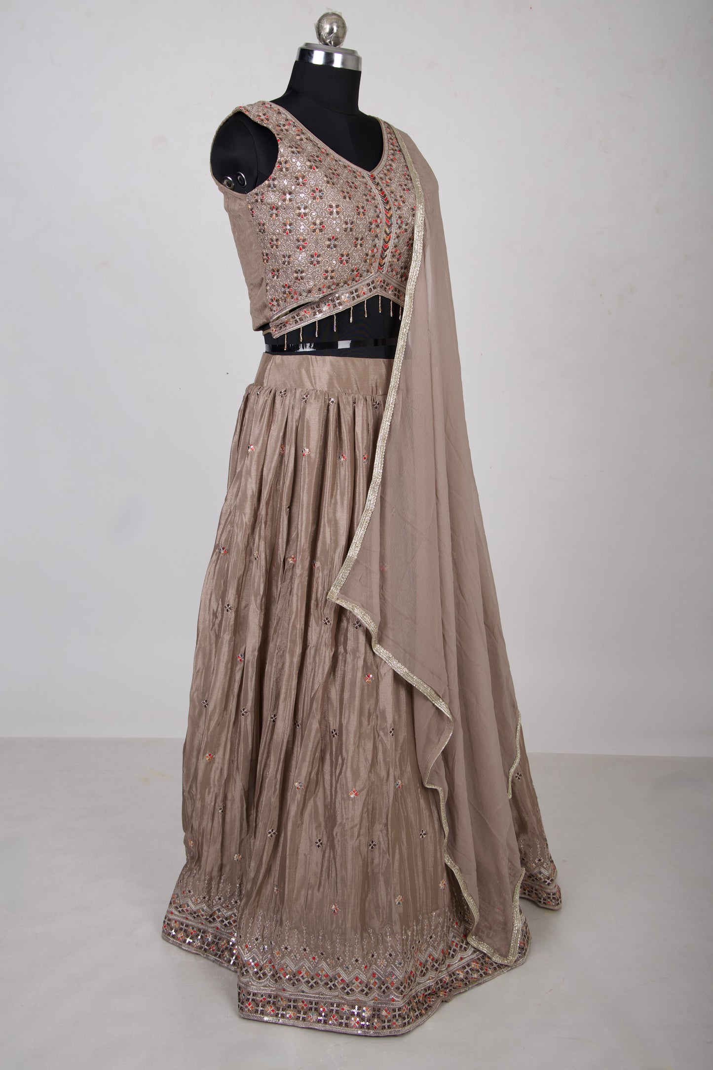 3 Piece Coffee Tan Lehenga