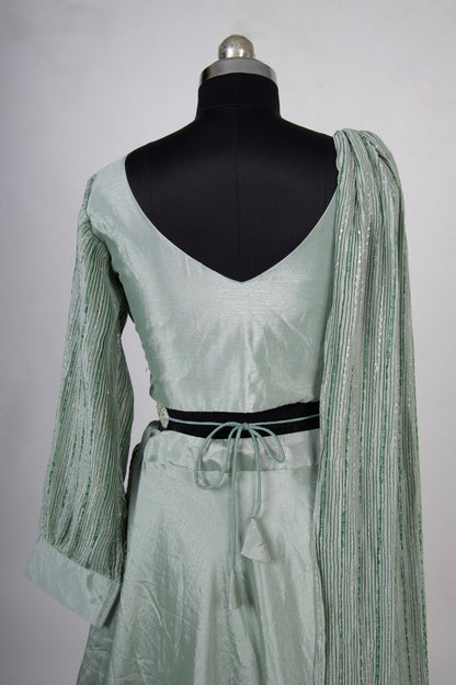 3 Piece Light Mint Green Indowestern Set