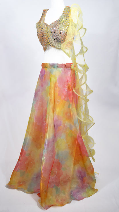 Blooming Organza Lehenga Set