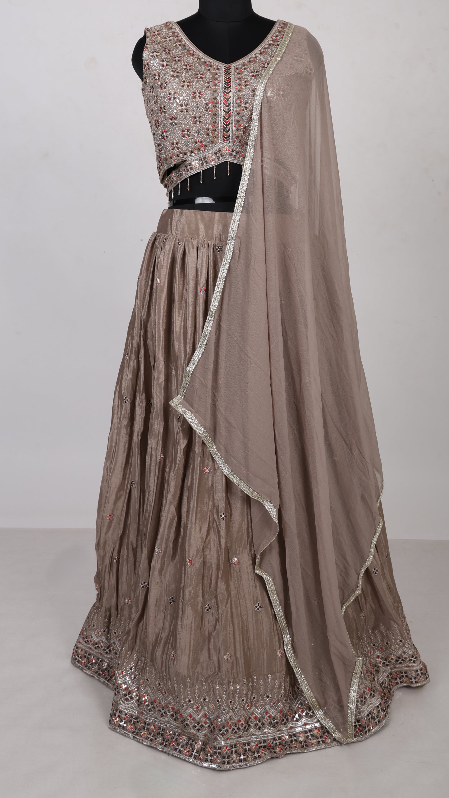 3 Piece Coffee Tan Lehenga