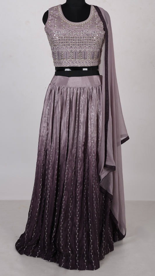 3 Piece Ombre Purple Lehenga