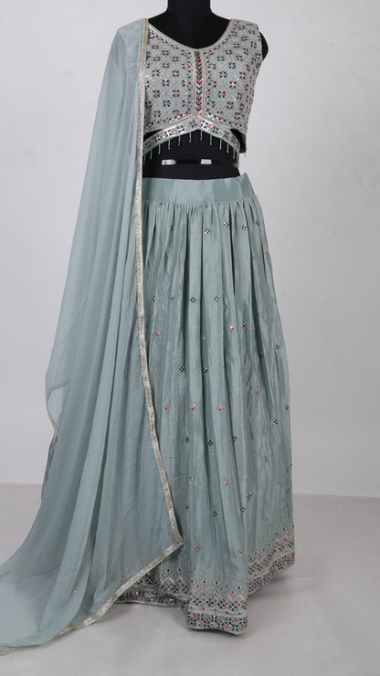 3 Piece Seafoam Green Lehenga