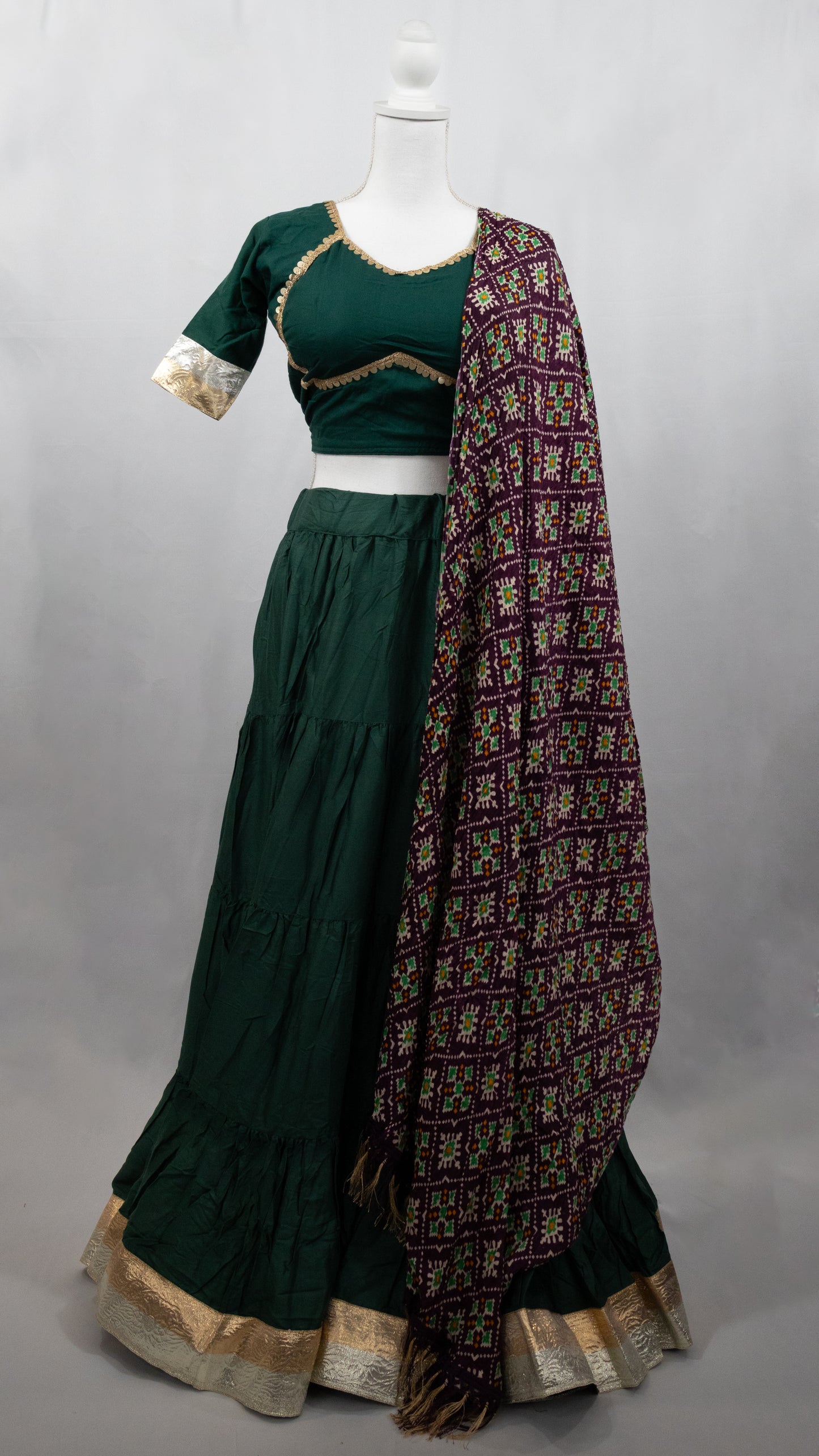 Dark Green Patola Chaniya Choli