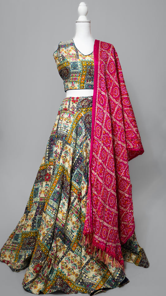 Multicolor Pattern Chaniya Choli