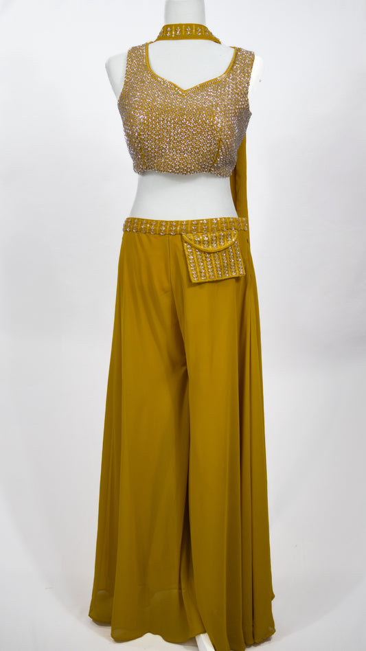 Mustard Yellow Mirror Work Coord Set