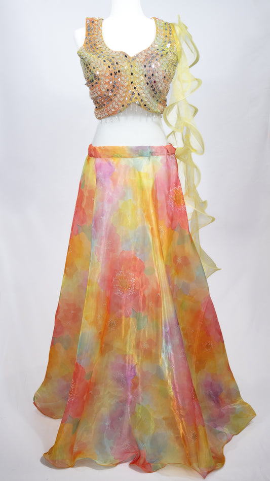 Blooming Organza Lehenga Set