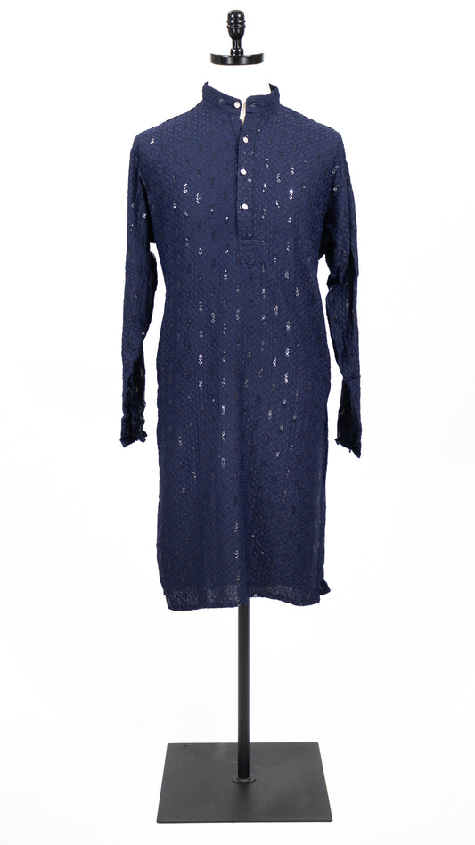 Navy Blue Mirror Kurta Set